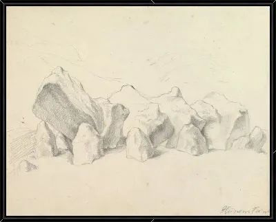 Доисторический каменный круг на кургане, обширный ландшафт за его пределами