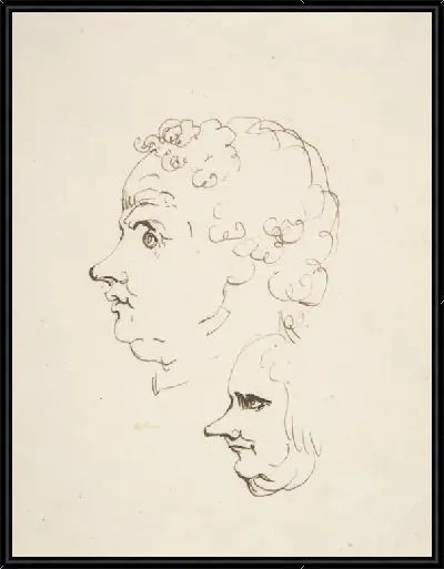 Картина Две карикатурные головы мужчин