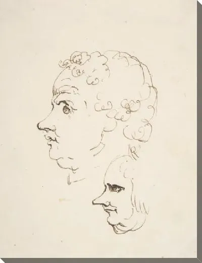 Картина Две карикатурные головы мужчин