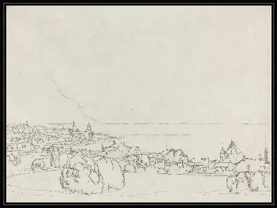 Картина Вид на Веве на расстоянии