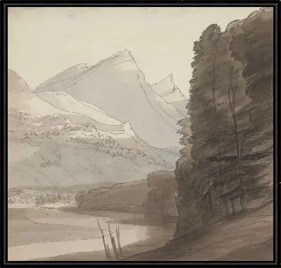 Картина На стороне Рейна возле Источника свет идет справа