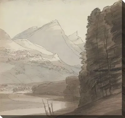 Картина На стороне Рейна возле Источника свет идет справа