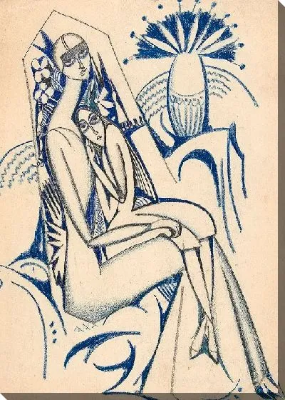 Картина Без названия (Мать и дочь) - Этюд для рисования №. 5 из альбома 'XX DESSINS'