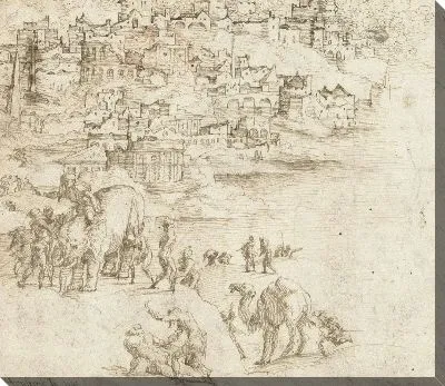 Картина Фантастический город со старинными руинами