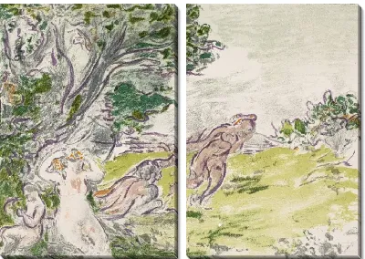 Сидящая нимфа под деревом