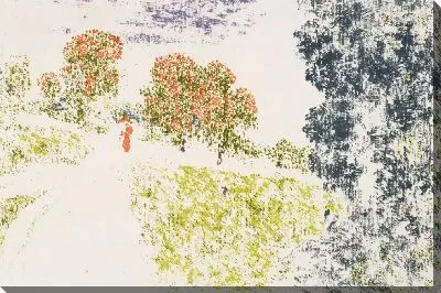 Картина Женщина в красном в пейзаже