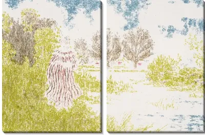 Женщина в полосатом платье