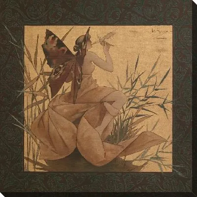 Картина Композиция с крылатой нимфой, дует среди тростника