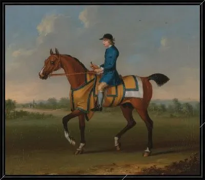 Картина Скаковая лошадь с жокеем