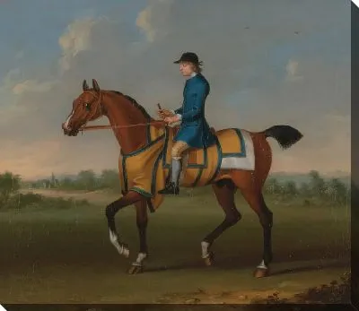 Картина Скаковая лошадь с жокеем