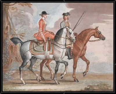 Леди и джентльмен едут