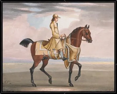 Картина Каштановая лошадь на тренировке