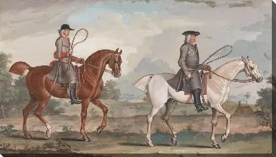 Картина Джордж Монтегю, первый граф Галифакса на своем Белом Охотнике с Железной стороны, с его женихом на правосудии, каштан, спаленный в 1721 году