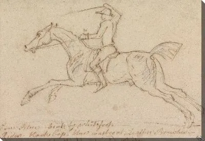 Картина 'True Blue Beat by Whitefoot': галопом влево, удар жокея вверх