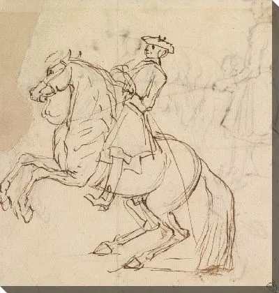 Картина Всадник на лошади, поднимаясь налево