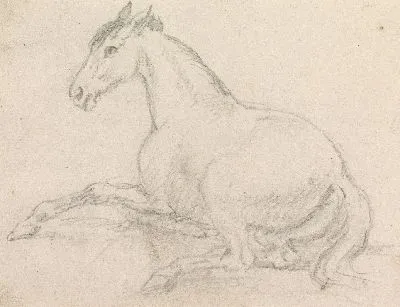 Картина Лошадь лежа
