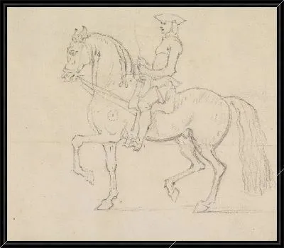 Картина Всадник с ничьей, идущий налево