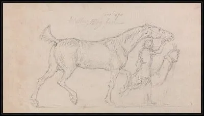 Картина Человек, ведущий рыцарей жеребца направо