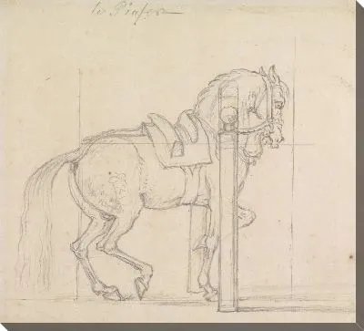 Картина Ле Пиафф (2): Тренировка оседланной и оседланной лошади у Столба