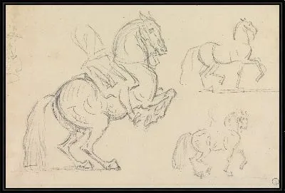 Картина Обучение лошадей: три исследования на странице