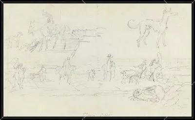 Охотники с гончими и крадущимся зайцем [recto]