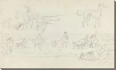 Охотники с гончими и крадущимся зайцем [recto]