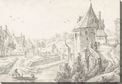 Картина Вид на башню Де Хонд на городской стене Утрехта