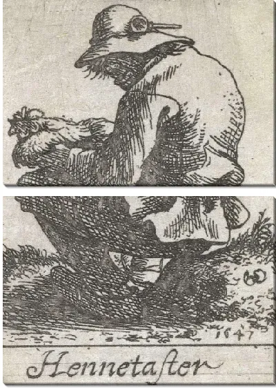 Картина Человек срывает курицу