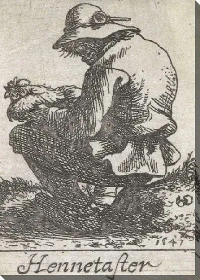 Картина Человек срывает курицу