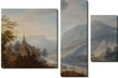 Картина Вид на Рейн в Райнеке