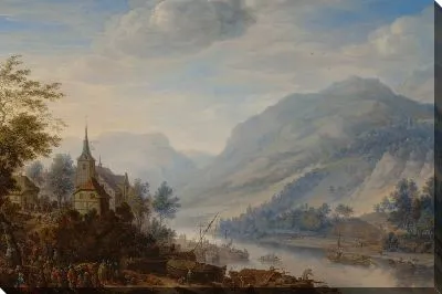 Картина Вид на Рейн в Райнеке