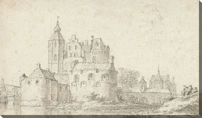 Картина Вид на замок возле города