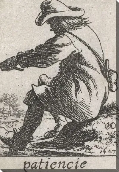 Картина Сидящий рыбак