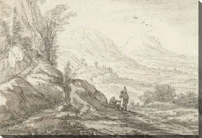 Картина Горный пейзаж с видом на долину