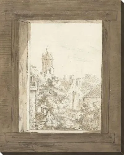 Картина Вид через окно на Утрехт