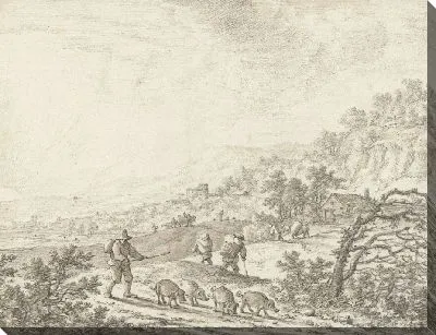 Картина Горный пейзаж с закатом