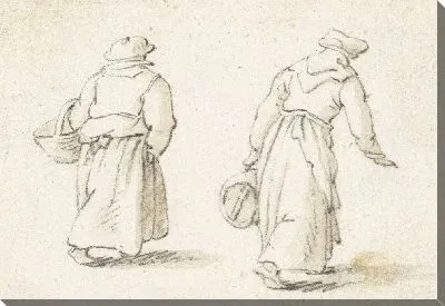 Картина Две бегущие женщины, вид сзади