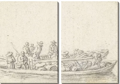 Две загруженные баржи рядом