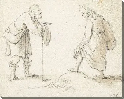 Картина Стоят мужчина и женщина, разговаривая друг с другом