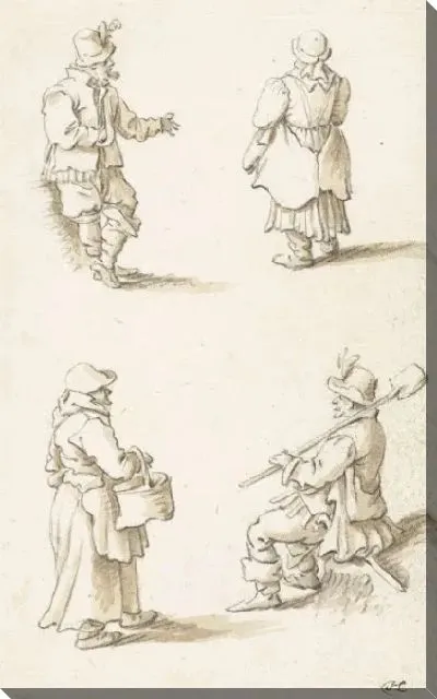 Картина Мужчина, две женщины и мужчина с лопатой