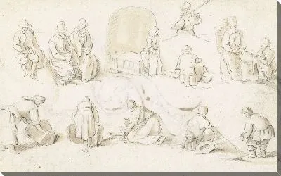 Картина Тринадцать человек сидят или работают