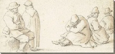 Картина Стоящий мужчина и четверо сидящих мужчин