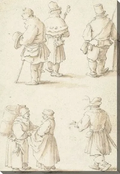 Картина Две женщины на рынке и четверо мужчин