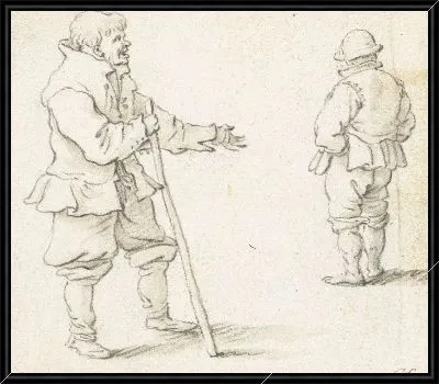 Человек с тростью и человек, увиденный сзади