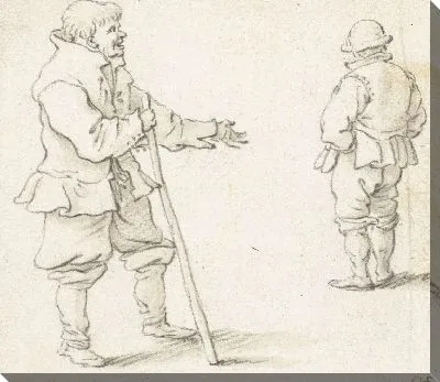 Человек с тростью и человек, увиденный сзади