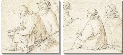 Картина Пять сидящих мужчин