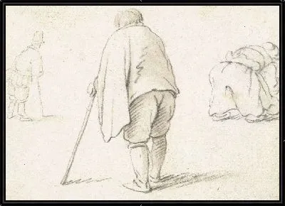 Стоящий мужчина с тростью