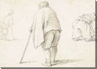 Стоящий мужчина с тростью