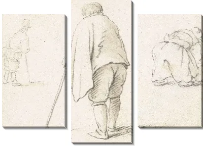 Стоящий мужчина с тростью