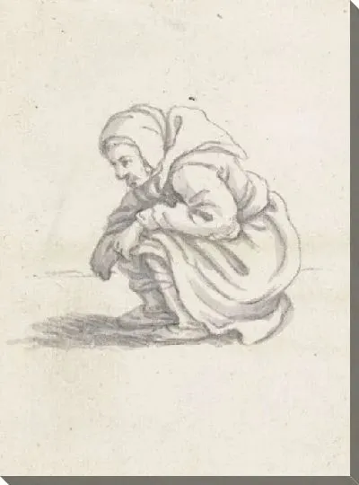 Картина Женщина приседает